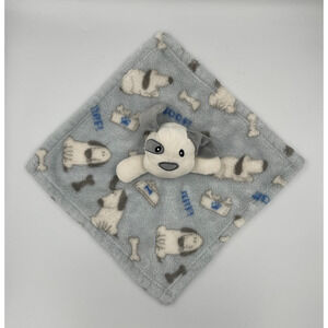 Little Lad Plush Puppy Dog Woof Bones Blue Lovey Security Baby Blanket 14"